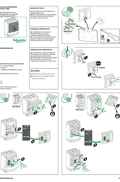 schneider施耐德ComPact NSX_ FPower NSX - NS retrofit front cover - 说明页